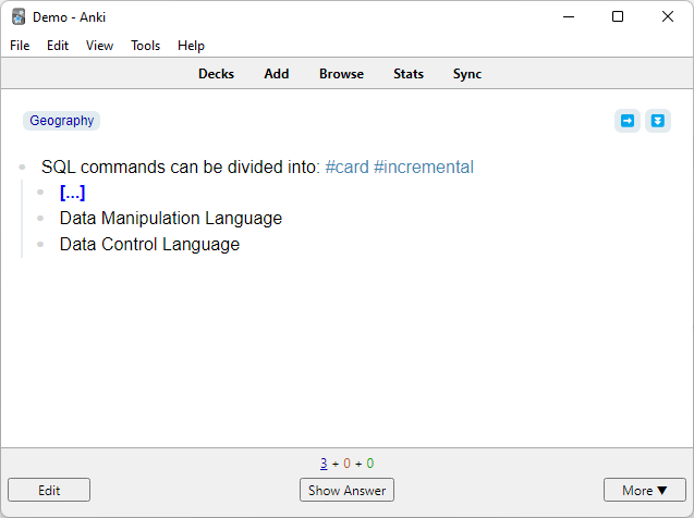 Incremental card 1 front
